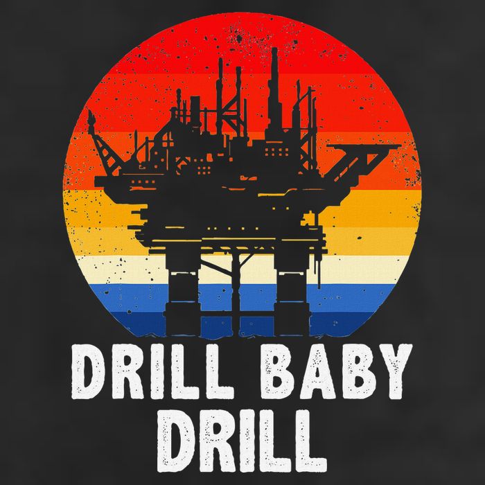 Drill Baby Drill Drilling Oilfield Trash Oil And Gas 7 Panel Mesh Trucker Snapback Hat