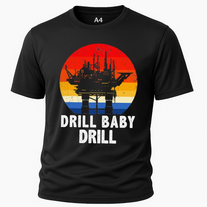 Drill Baby Drill Drilling Oilfield Trash Oil And Gas Cooling Performance Crew T-Shirt