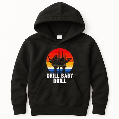 Drill Baby Drill Drilling Oilfield Trash Oil And Gas Kids Hoodie