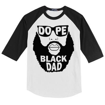 Dope Black Dad Gift Fathers Day Kids Colorblock Raglan Jersey