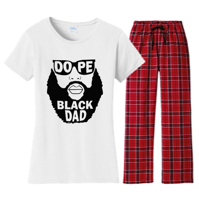 Dope Black Dad Gift Fathers Day Women's Flannel Pajama Set