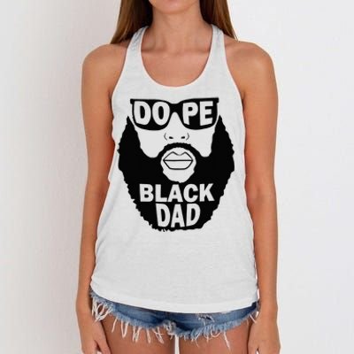 Dope Black Dad Gift Fathers Day Women's Knotted Racerback Tank