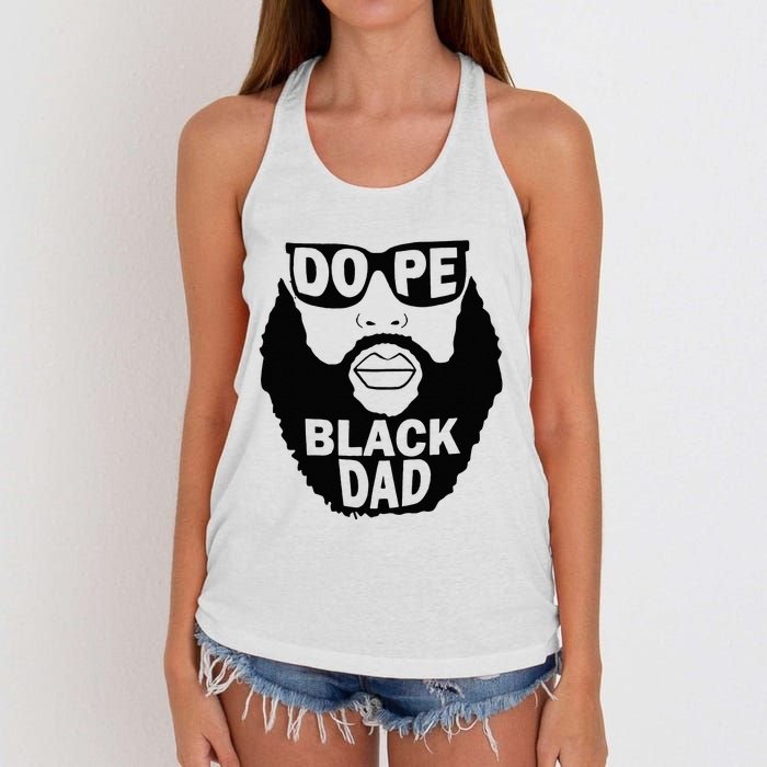 Dope Black Dad Gift Fathers Day Women's Knotted Racerback Tank