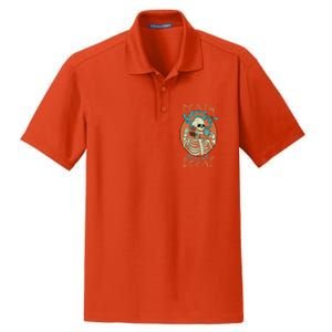 Death Before Decaf Skeleton Coffee Addict Gift Dry Zone Grid Polo