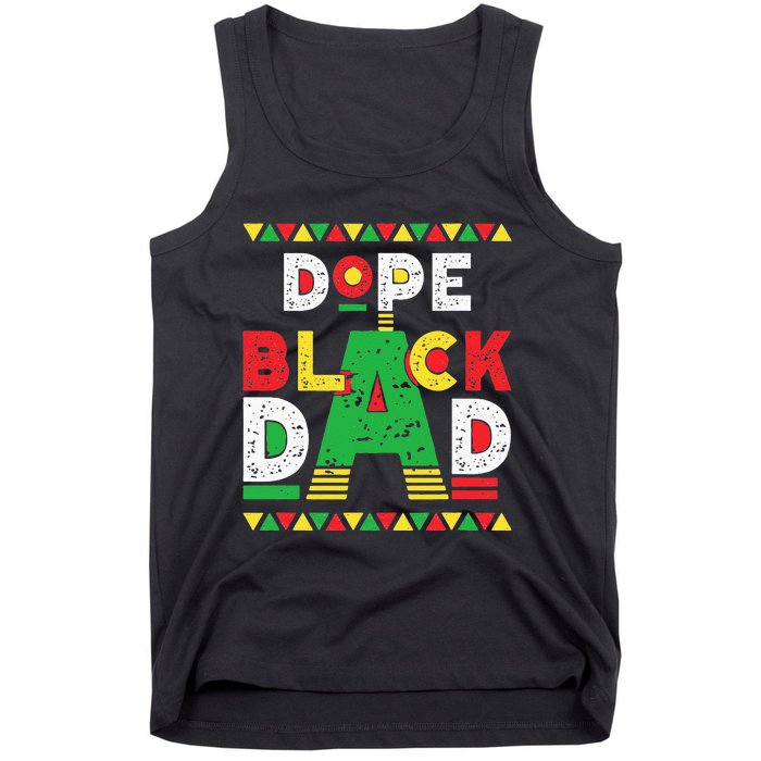 Dope Black Dad African American Black Dad Pride Fathers Day Tank Top