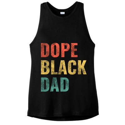 Dope Black Dad Funny Gift Ladies PosiCharge Tri-Blend Wicking Tank