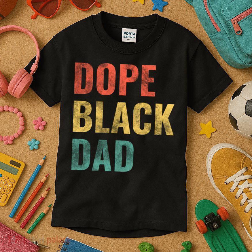 Dope Black Dad Funny Gift Kids T-Shirt