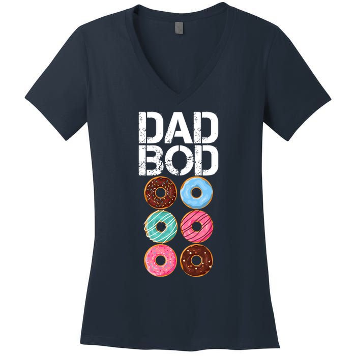 Dad Bod Donut Six Pack Women's V-Neck T-Shirt
