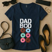Dad Bod Donut Six Pack Women's V-Neck T-Shirt
