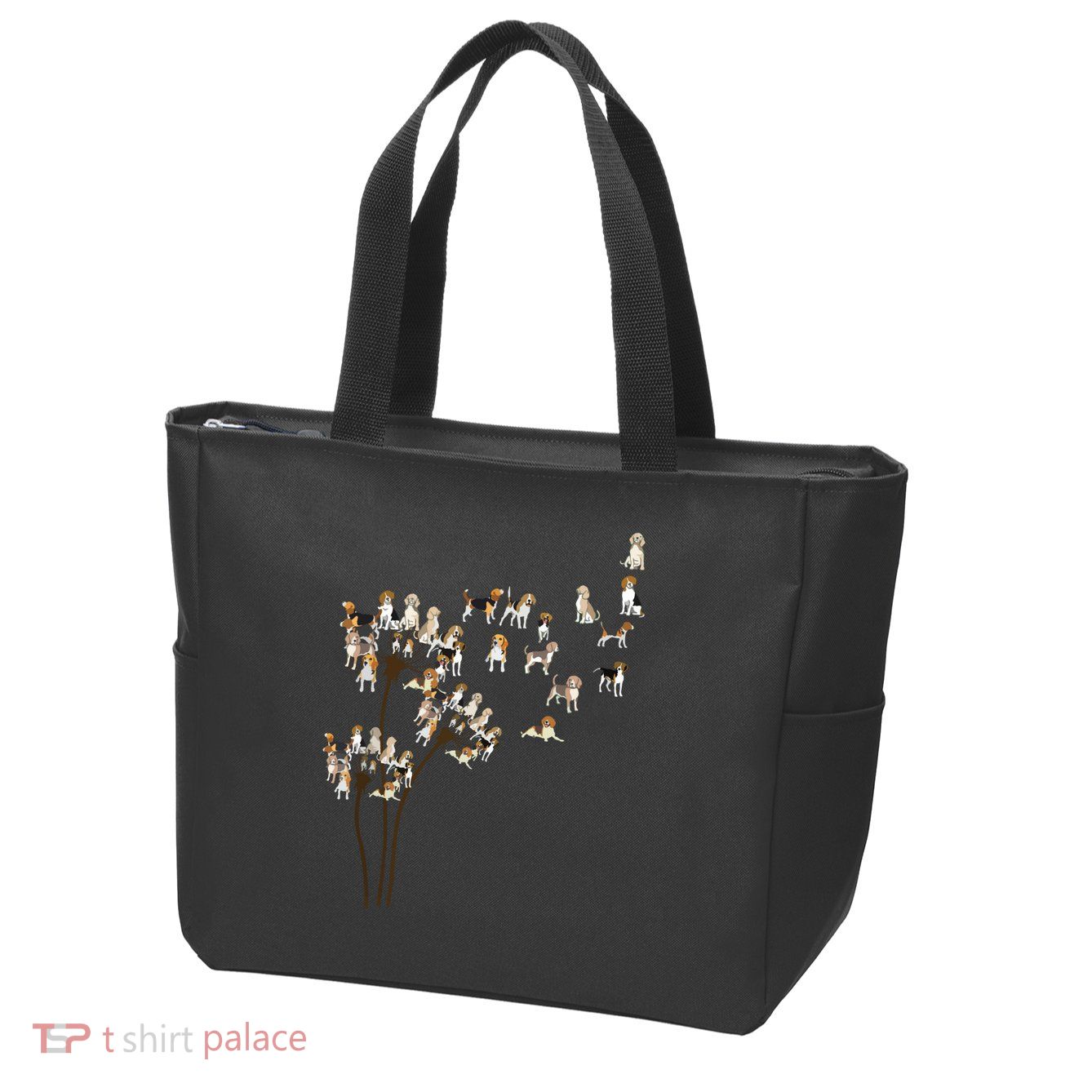 Dandelions Beagle Dog Zip Tote Bag