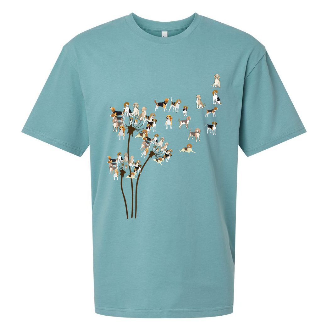 Dandelions Beagle Dog Sueded Cloud Jersey T-Shirt