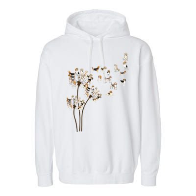 Dandelions Beagle Dog Garment-Dyed Fleece Hoodie