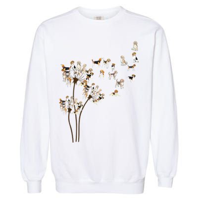 Dandelions Beagle Dog Garment-Dyed Sweatshirt