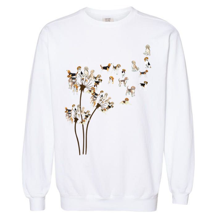 Dandelions Beagle Dog Garment-Dyed Sweatshirt