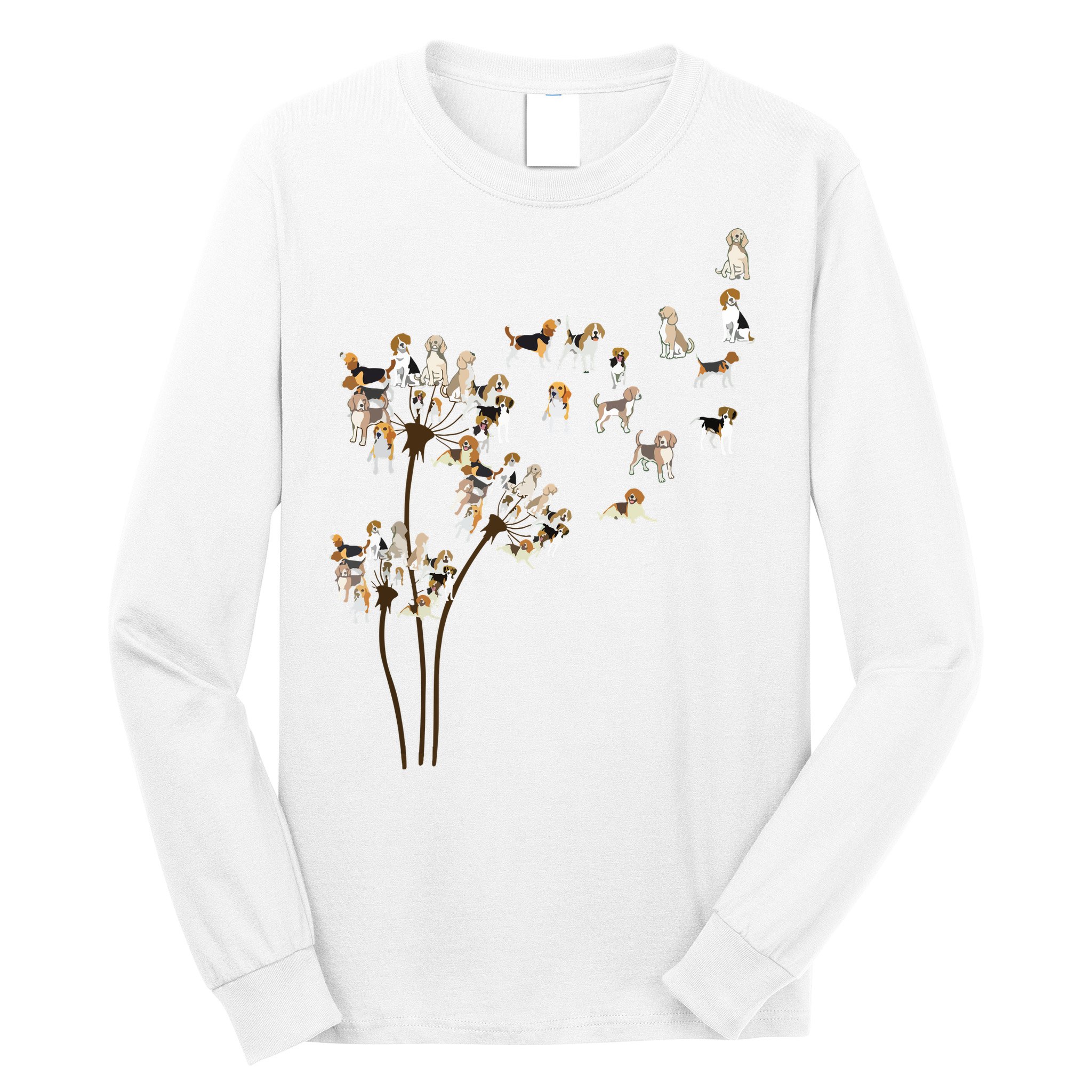 Dandelions Beagle Dog Long Sleeve Shirt