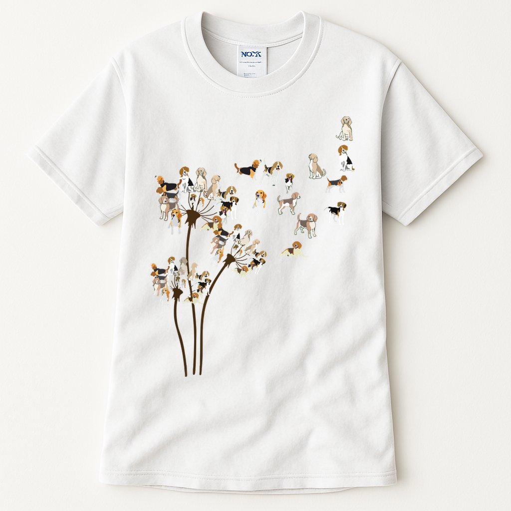Dandelions Beagle Dog Tall T-Shirt