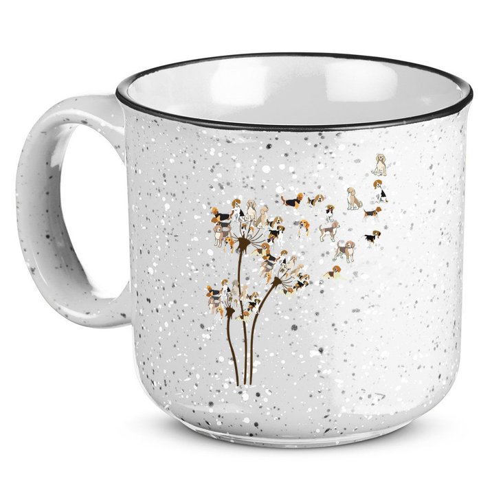 Dandelions Beagle Dog 15oz Campfire Ceramic Mug