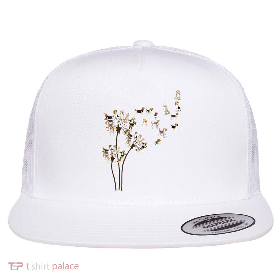 Dandelions Beagle Dog Flatbill Hat