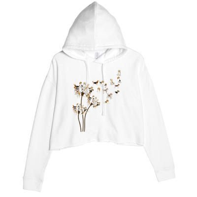 Dandelions Beagle Dog Crop Fleece Hoodie