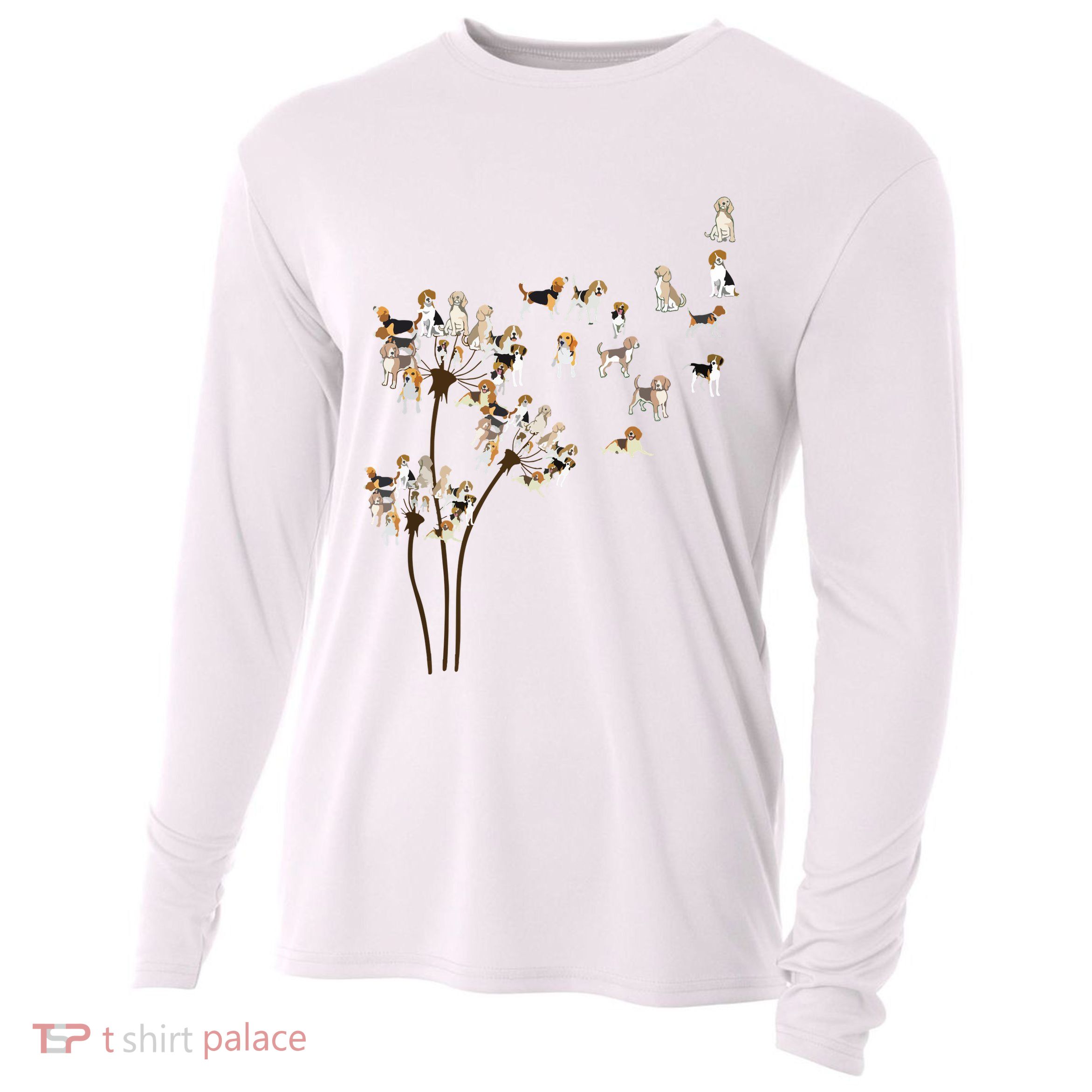 Dandelions Beagle Dog Cooling Performance Long Sleeve Crew