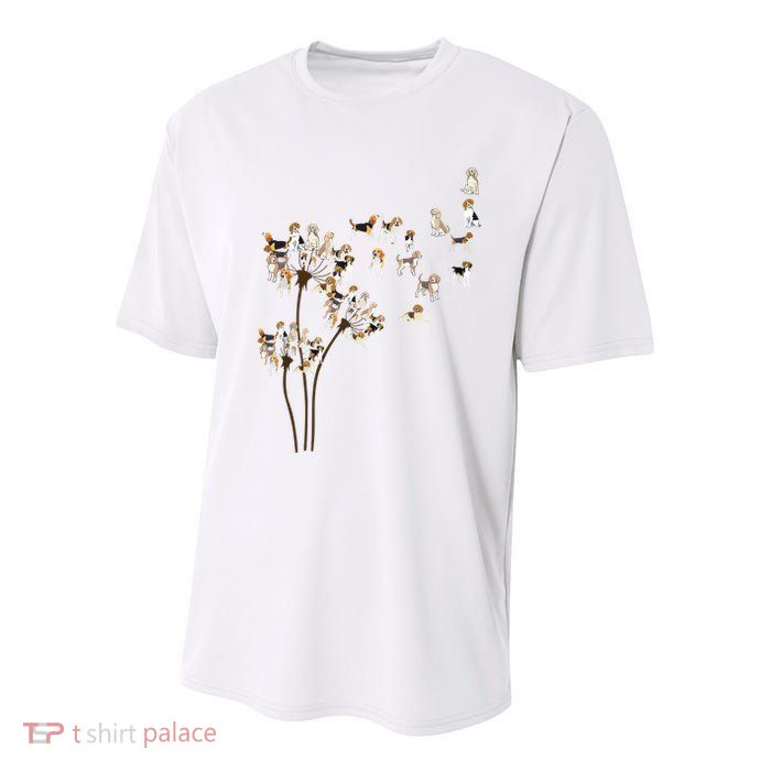 Dandelions Beagle Dog Youth Performance Sprint T-Shirt