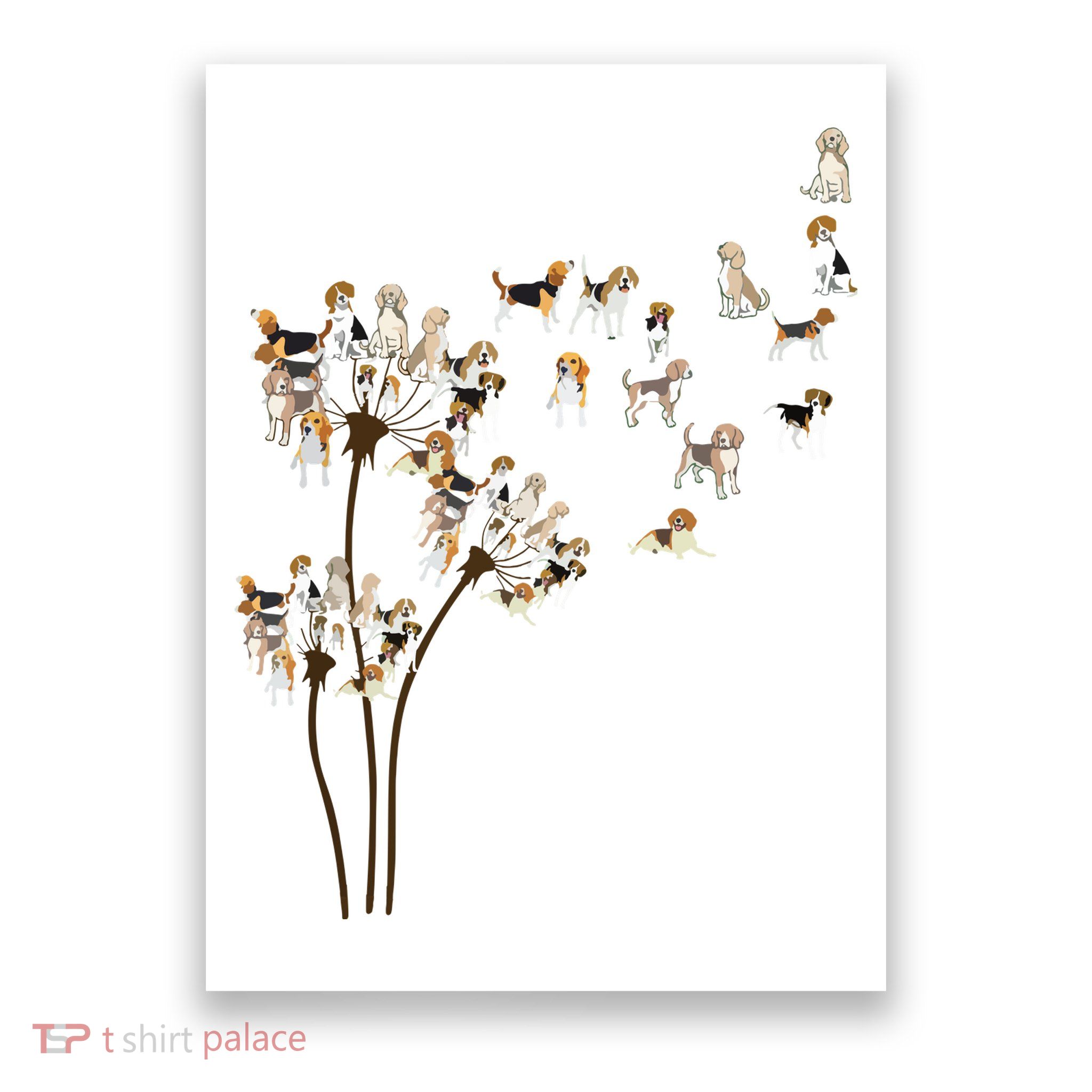 Dandelions Beagle Dog Poster