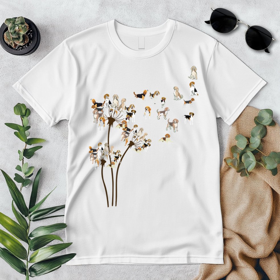Dandelions Beagle Dog Premium T-Shirt