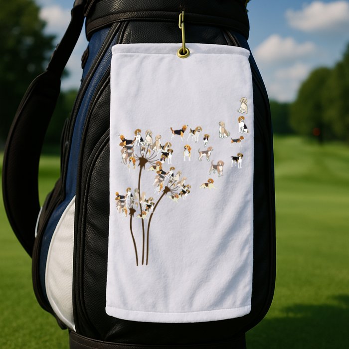 Dandelions Beagle Dog Golf Towel
