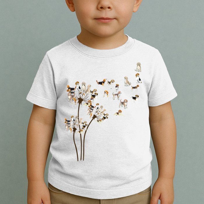 Dandelions Beagle Dog Toddler T-Shirt