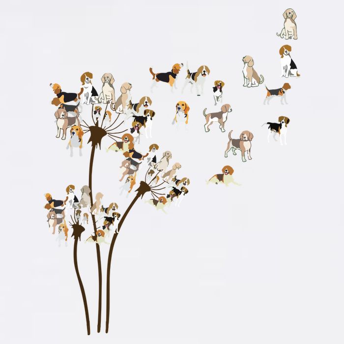 Dandelions Beagle Dog Toddler T-Shirt