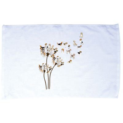 Dandelions Beagle Dog Microfiber Hand Towel