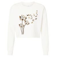 Dandelions Beagle Dog Cropped Pullover Crew