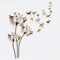 Dandelions Beagle Dog Cropped Pullover Crew