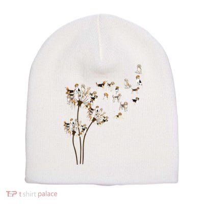 Dandelions Beagle Dog Short Acrylic Beanie