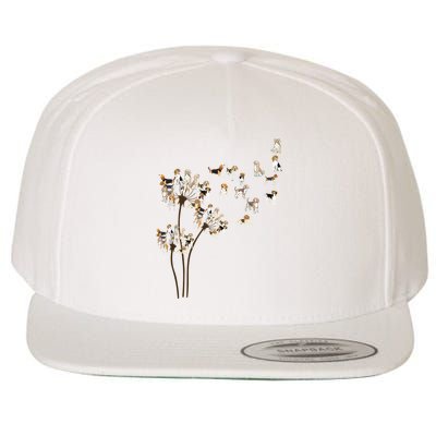Dandelions Beagle Dog Wool Snapback Cap