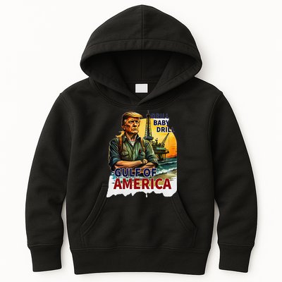 Drill Baby Drill American Flag Gulf Of US America Kids Hoodie