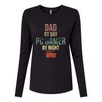 Dad By Day PC Gamer By Night - Gift for gaming Dads Womens Cotton Relaxed Long Sleeve T-Shirt