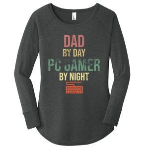 Dad By Day PC Gamer By Night - Gift for gaming Dads Women's Perfect Tri Tunic Long Sleeve Shirt