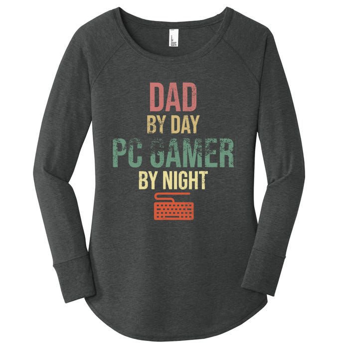 Dad By Day PC Gamer By Night - Gift for gaming Dads Women's Perfect Tri Tunic Long Sleeve Shirt