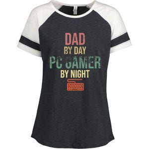 Dad By Day PC Gamer By Night - Gift for gaming Dads Enza Ladies Jersey Colorblock Tee