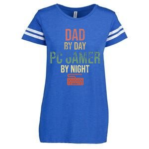 Dad By Day PC Gamer By Night - Gift for gaming Dads Enza Ladies Jersey Football T-Shirt