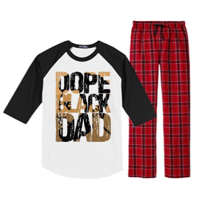 Dope Black Dad Juneteenth Black History Month Pride Fathers Raglan Sleeve Pajama Set