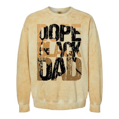 Dope Black Dad Juneteenth Black History Month Pride Fathers Colorblast Crewneck Sweatshirt