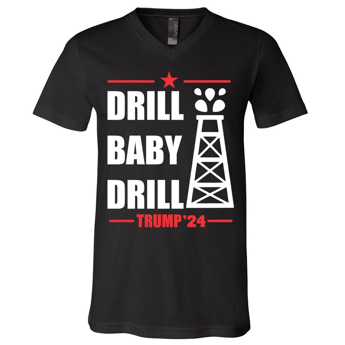 Drill Baby Drill Trump 24 Drill Baby Drill Trump 24 Donald Trump V-Neck T-Shirt