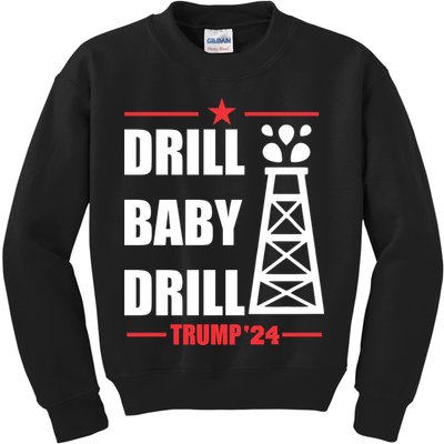 Drill Baby Drill Trump 24 Drill Baby Drill Trump 24 Donald Trump Kids Sweatshirt