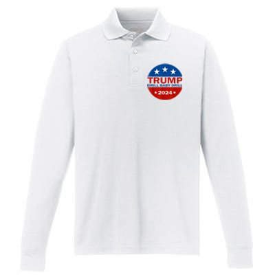 Drill Baby Drill Trump 2024 President Election Republicans Performance Long Sleeve Polo