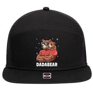 Dadabear Bear Dad And Papa Fathers Day Daddy Great Gift 7 Panel Mesh Trucker Snapback Hat