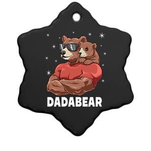 Dadabear Bear Dad And Papa Fathers Day Daddy Great Gift Ceramic Star Ornament