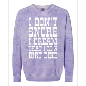 Dirt Bike Dad Funny Motocross Dont Snore Motorcycle Grandpa Gift Colorblast Crewneck Sweatshirt