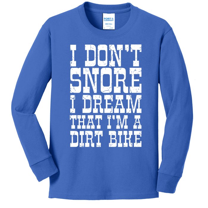 Dirt Bike Dad Funny Motocross Dont Snore Motorcycle Grandpa Gift Kids Long Sleeve Shirt